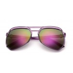 Purple Oversized Pilot Rider Aviator Mirror Polarized Lens Sunglasses